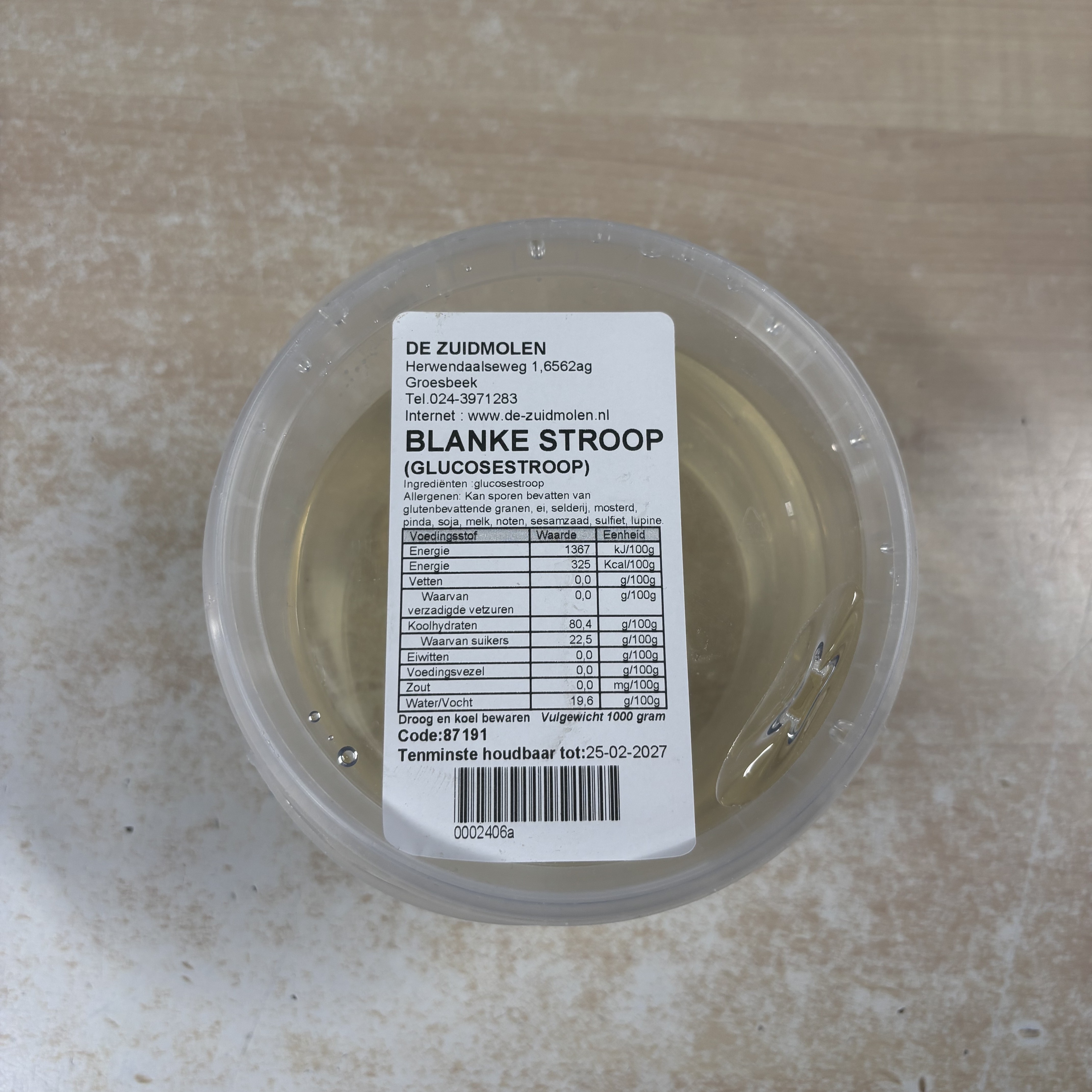 Blanke stroop 1000 gram
